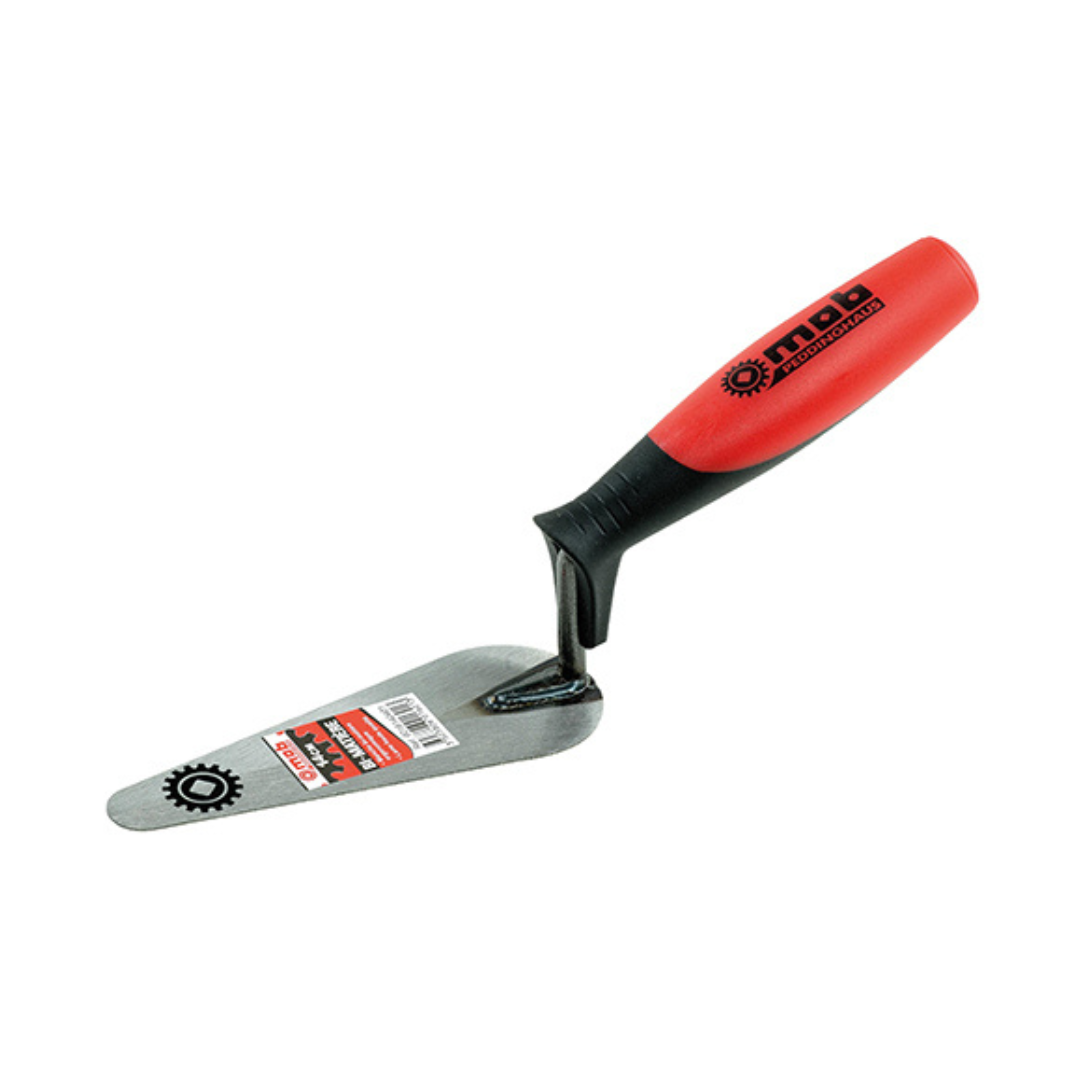 outils de chantier pour sceller les poteaux : truelle langue de chat